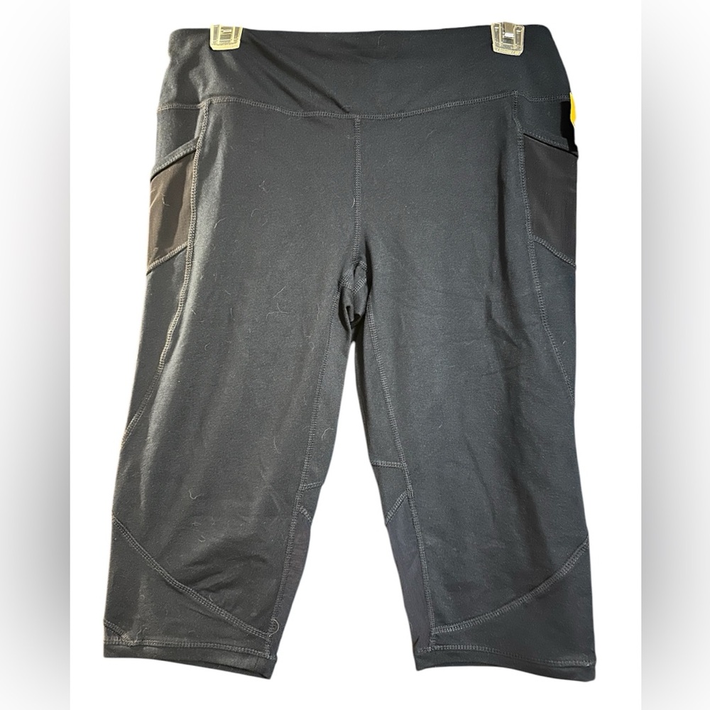 Tangerine Blue Capris with Stretchy Fabric and Wide Waistband